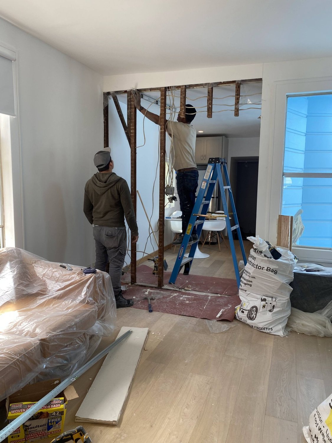 Interior renovation work, 521–527 Linden Street